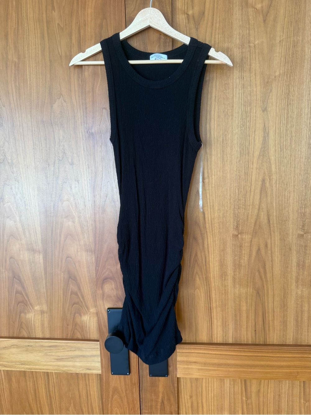 Michael Stars Black Ribbed Tank Dress